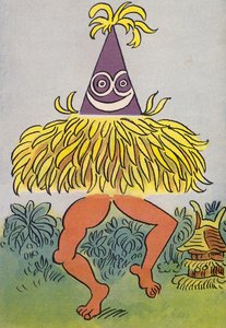 Walter Triers skøre kostumer: South Sea, Duk Duk Dancer (farvelitografi)