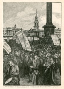 Offentligt møde på Trafalgar Square til minde om Bloody Sunday (gravering)