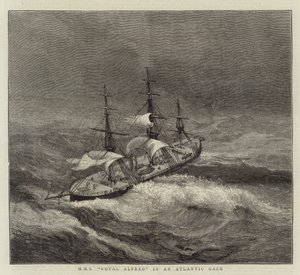 HMS Royal Alfred i en atlantisk kuling af Walter William May
