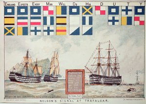 Nelsons signal ved Trafalgar i 1805, fra 