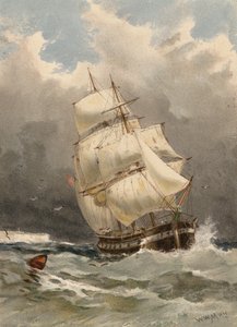 Nordforlandets ydre grænse (farvelitografi) af Walter William May