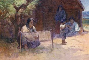 New Zealand: Weaving the Kaitaka (farvelitografi)