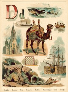 Bogstav D (chromolitho) af Walter Zweigle