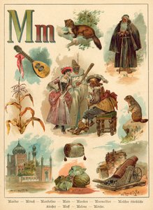 Bogstav M (chromolitho)