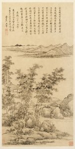 Høje bambus og fjerne bjerge, efter Wang Meng, 1694.