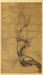 En Prunus i måneskin af Wang Mian