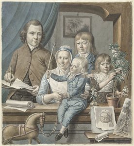 Kunstneren selv og hans familie af Warner Horstink