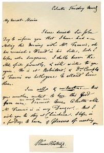 Brev fra Warren Hastings, Bengalens generalguvernør til sin kone, 17. august 1780. af Warren Hastings