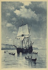 Opdagelsen af Hudson (litho) af Warren Sheppard