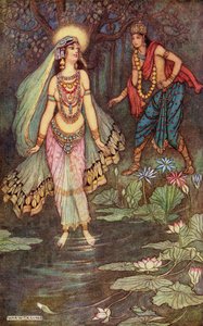Shantanu Meets the Goddess Ganga, illustration fra 