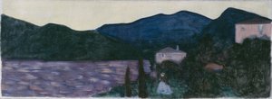 Bjerglandskab med sø af Wassily Kandinsky