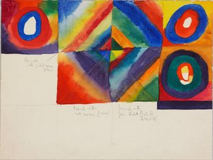 Farvestudier med information om malerteknikken, 1913. af Wassily Kandinsky