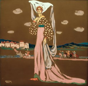 Natten (vandrende dame) af Wassily Kandinsky