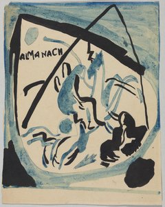 Udkast til konvolutten af ​​Almanach "The Blue Rider" af Wassily Kandinsky