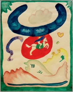 Design til forsiden af almanakken Der Blaue Reiter af Wassily Kandinsky