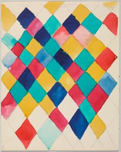 Farbstudie mit Rauten af Wassily Kandinsky