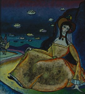 Dame i guldkjole, 1917 af Wassily Kandinsky