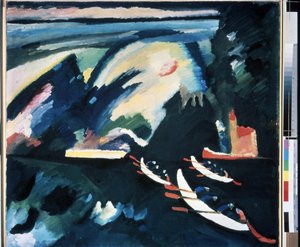 ""Søen"" Maleri af Vassily Kandinsky (eller Wassily Kandinski eller Kandinskij af Wassily Kandinsky