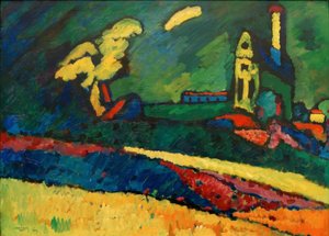 Murnau - Landskab med Kirke I. af Wassily Kandinsky