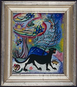 Fantasy fugl og sort panter af Wassily Kandinsky
