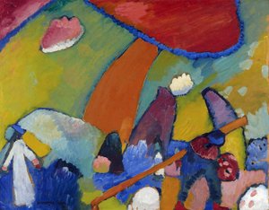 ""Strandscene"" Maleri af Vassily Kandinsky (eller Wassily Kandinski eller Kandinskij af Wassily Kandinsky