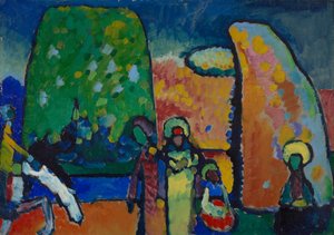 Studie til "Improvisation nr. 2 (begravelsesmarch)" af Wassily Kandinsky