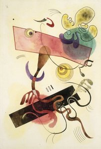 Pletter: Grøn og lyserød af Wassily Kandinsky