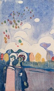 To piger af Wassily Kandinsky