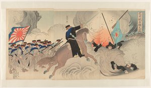 Erobringen af ​​Chongju-bosættelsen Chonjujô senryô no zu af Watanabe Nobukazu