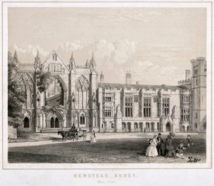 Det vestlige aspekt af Newstead Abbey, Nottinghamshire, c1860 af Waterlow and Sons