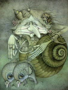 Sea Witch (blyant og farvekridt på papir) af Wayne Anderson