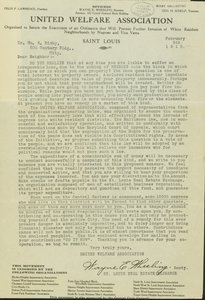 Brev fra Wayne E. Wheeling, United Welfare Association, til Dear Neighbor, 5. februar 1915 af Wayne E. Wheeling