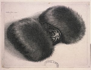 En stor muffe med et bånd af brokade, 1647 af Wenceslaus Hollar