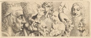 En række hoveder, 1625-77. af Wenceslaus Hollar