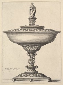 En bred kop med kuglefødder, 1646. af Wenceslaus Hollar