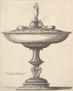 A wide cup with ornamental stem, 1646. dani af Wenceslaus Hollar