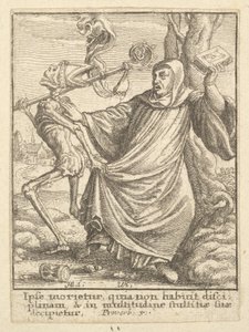 Abbed, fra Dødedansen, 1651. af Wenceslaus Hollar