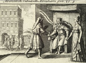 Abimelek irettesætte Abraham. Tilstand 2 af Wenceslaus Hollar