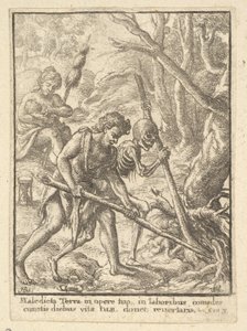 Adam Pløjning fra Dødedansen, 1651. af Wenceslaus Hollar