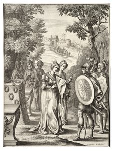Aeneas møder Andromache af Wenceslaus Hollar