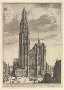 Antwerp Cathedral Prospectus Tvrris Ecclesiæ Cathedralis, 1625-77 af Wenceslaus Hollar