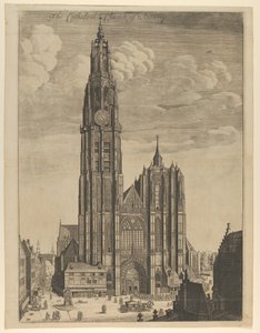 Antwerp Cathedral Prospectus Tvrris Ecclesiae Cathedralis, 1649., 1649. af Wenceslaus Hollar