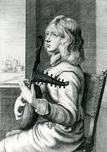 Barok lutspiller af Wenceslaus Hollar