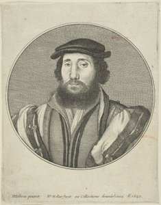 Skægget mand af Wenceslaus Hollar
