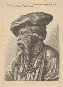 Skægget mand med kædehalskæde, 1647. af Wenceslaus Hollar