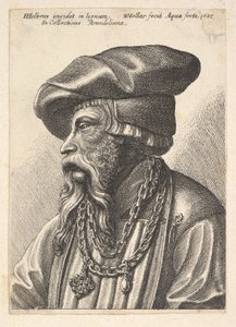 Skægget mand med kædehalskæde, 1647. af Wenceslaus Hollar