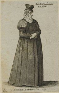 Borgers kone fra Bern af Wenceslaus Hollar