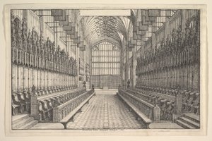 Kor og korstole i Sankt Georgs Kapel, Windsor af Wenceslaus Hollar