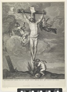 Kristus på korset med engle af Wenceslaus Hollar