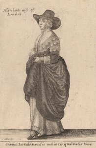 En kvinde af bedste kvalitet i London, 1643. af Wenceslaus Hollar